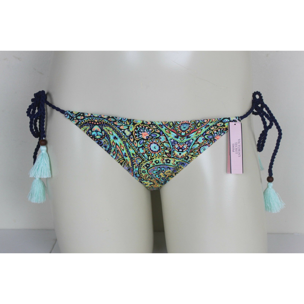 Victoria's Secret Mosaic Garden The Tassel String Bikini Bottom Size M NWT